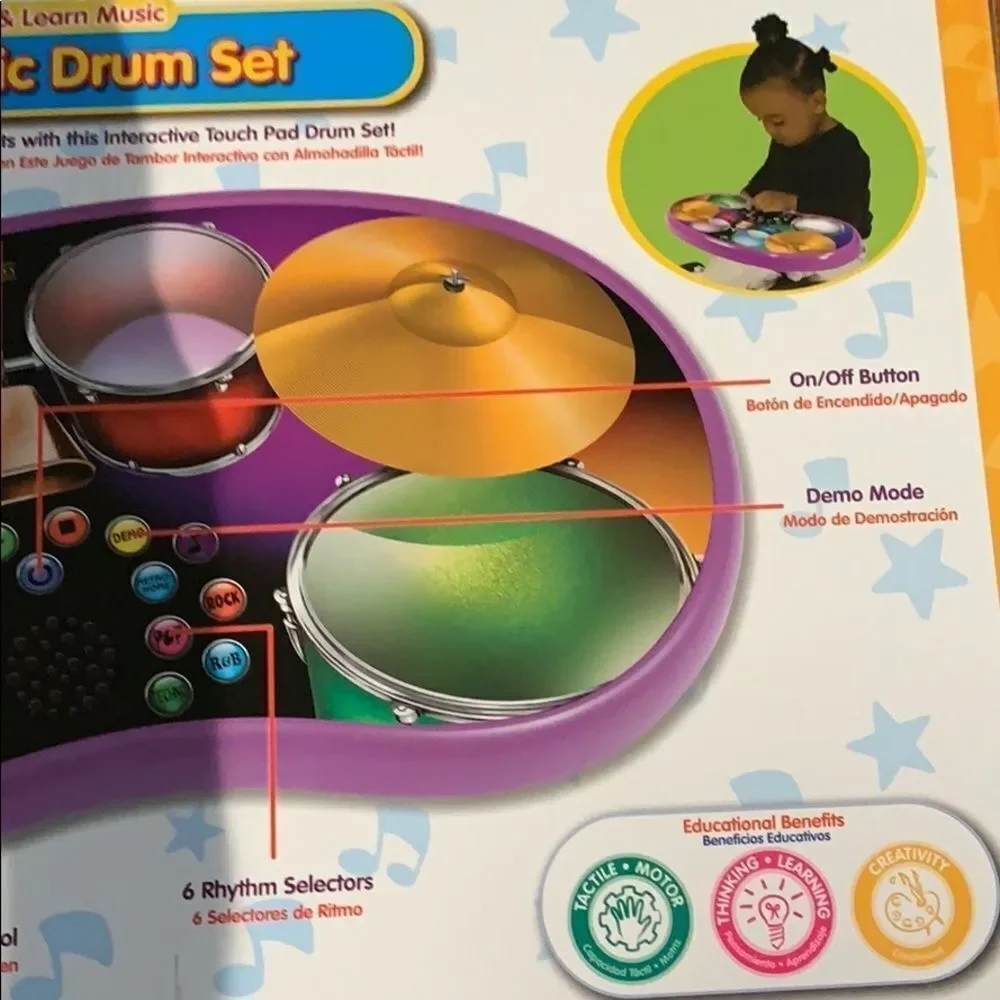 Journey Touch & Learn Electronic Drum Set New